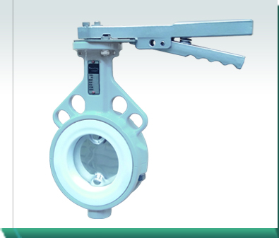 2pc PTFE lined butterfly valve