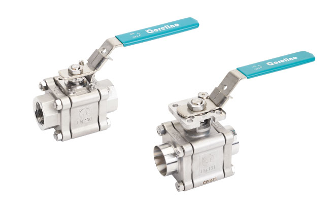 3pc heavy duty ball valve with direct mounting pad